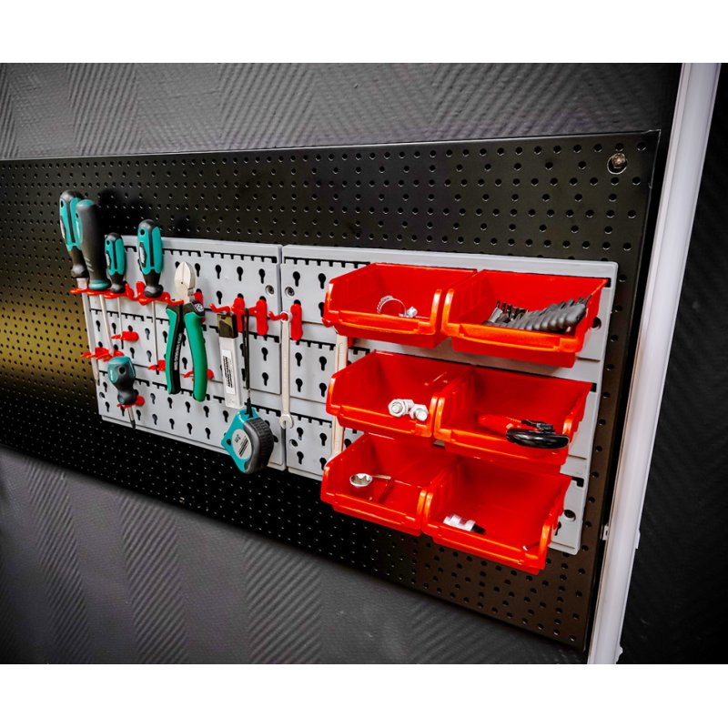 BRÜDER MANNESMANN Système de rangement d'outils, montage mural, plastique, 32-pièces